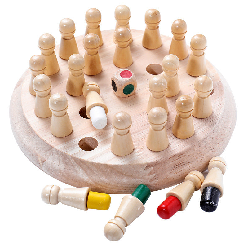Wooden Color Memory Chess Game — Ages 3+