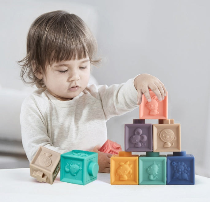 Soft Animal-Relief Building Blocks — Ages 12 Months+