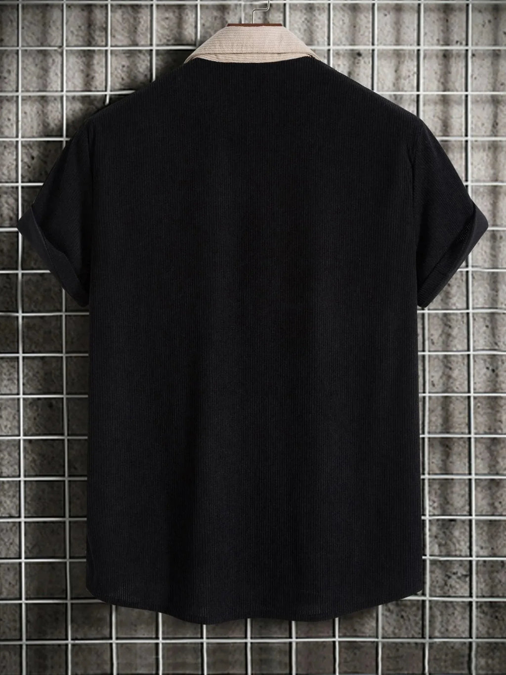 Men's Full Size Classic Color Block Short Sleeve Shirt