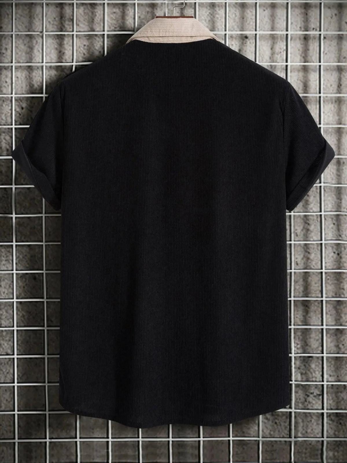 Men's Full Size Classic Color Block Short Sleeve Shirt