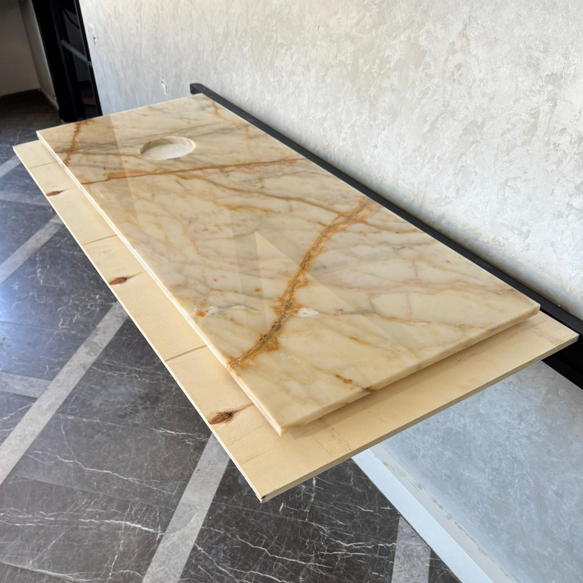 Calacatta Gold Natural Stone Marble Vanity Sink - Handmade Luxury