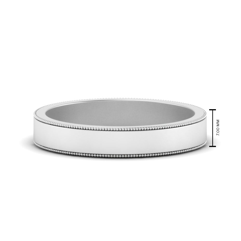 Flat Milgrain Mens Wedding Band