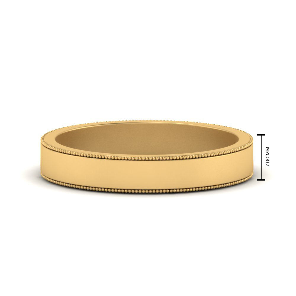Flat Milgrain Mens Wedding Band