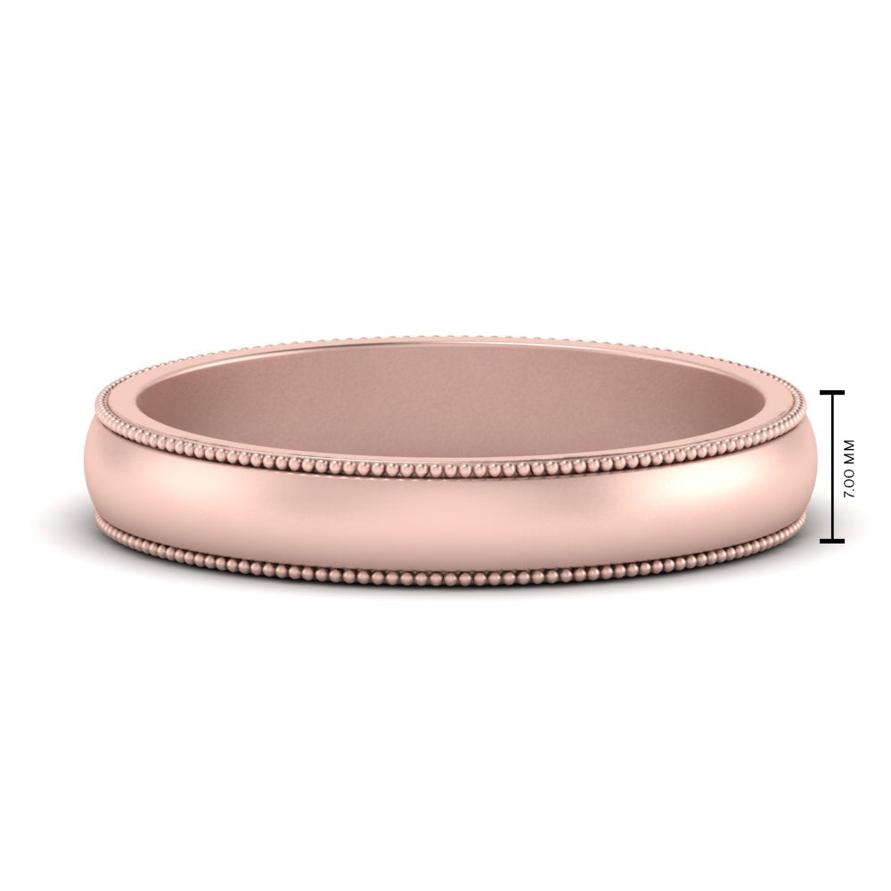 Milgrain Matte Finish Mens Band