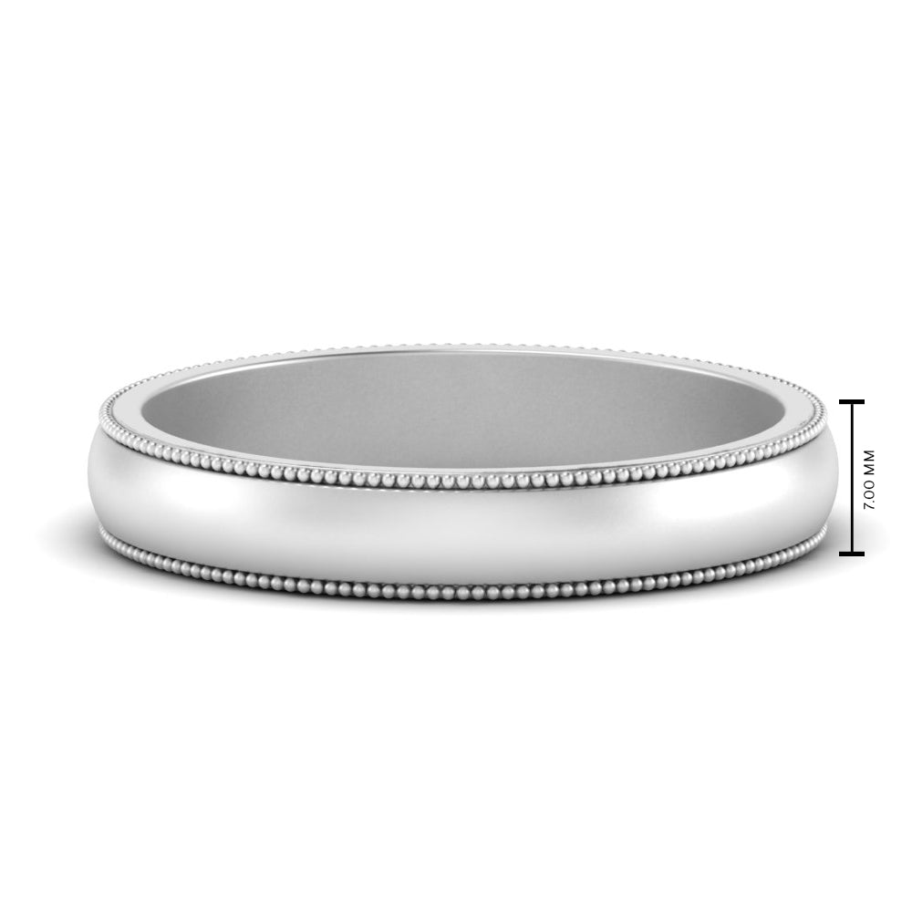 Milgrain Matte Finish Mens Band