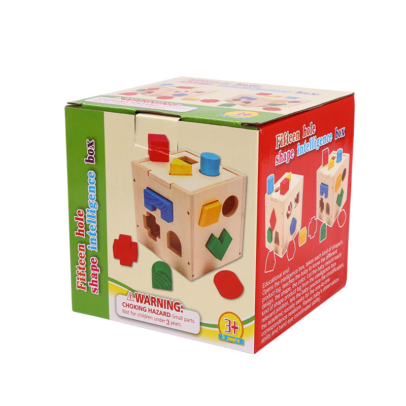 Pine Wood Shape-Matching Box — Ages 3+