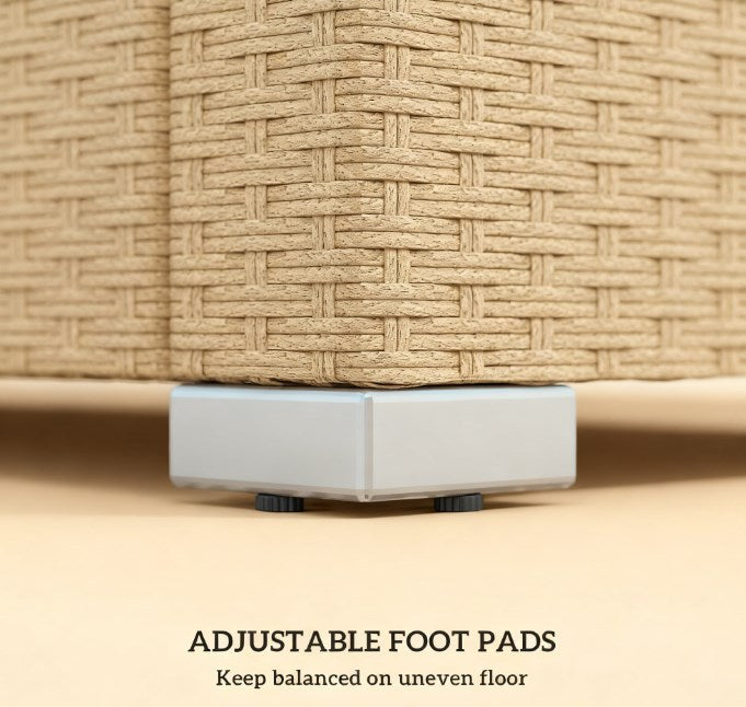 Outdoor Furniture Rattan Sofa with Cushions and Throw Pillows