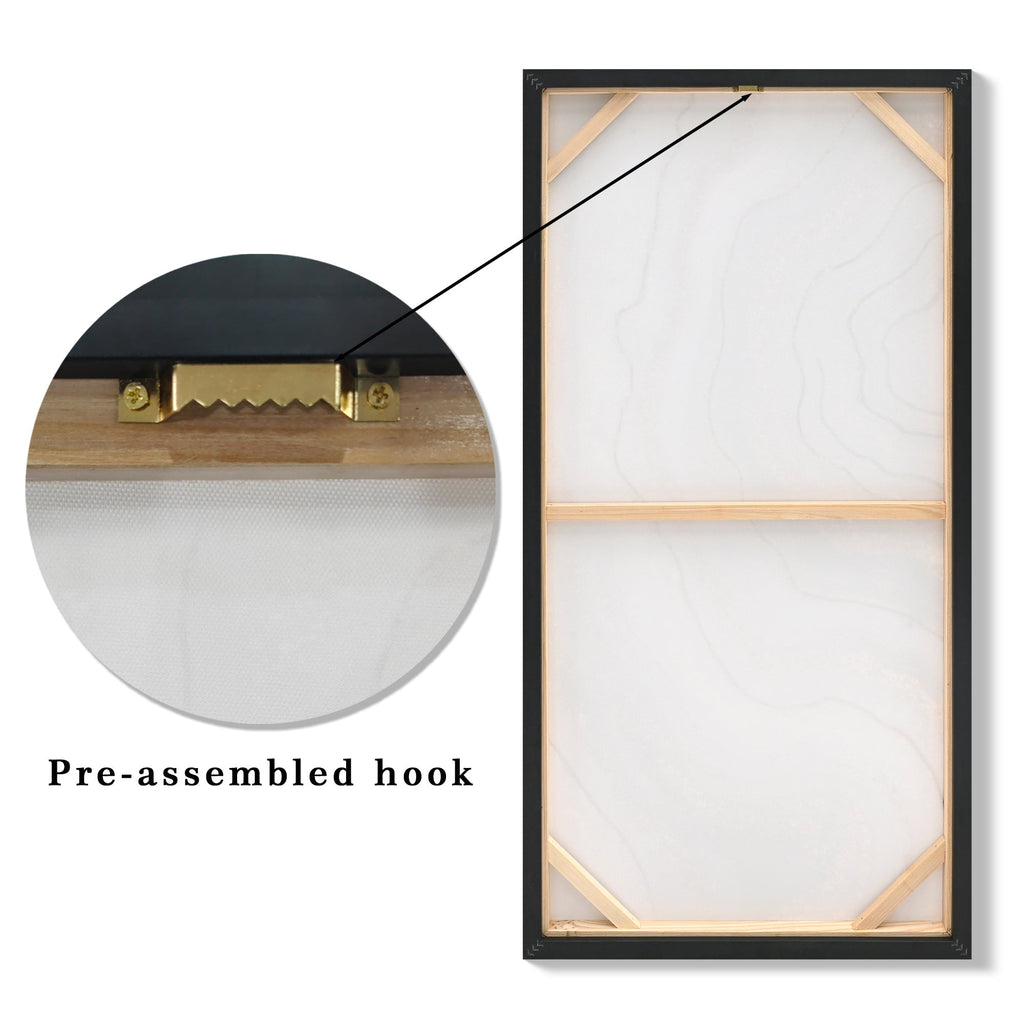 Black, Gray & Gold Canvas Wall Art with Hand-Painted Detailing