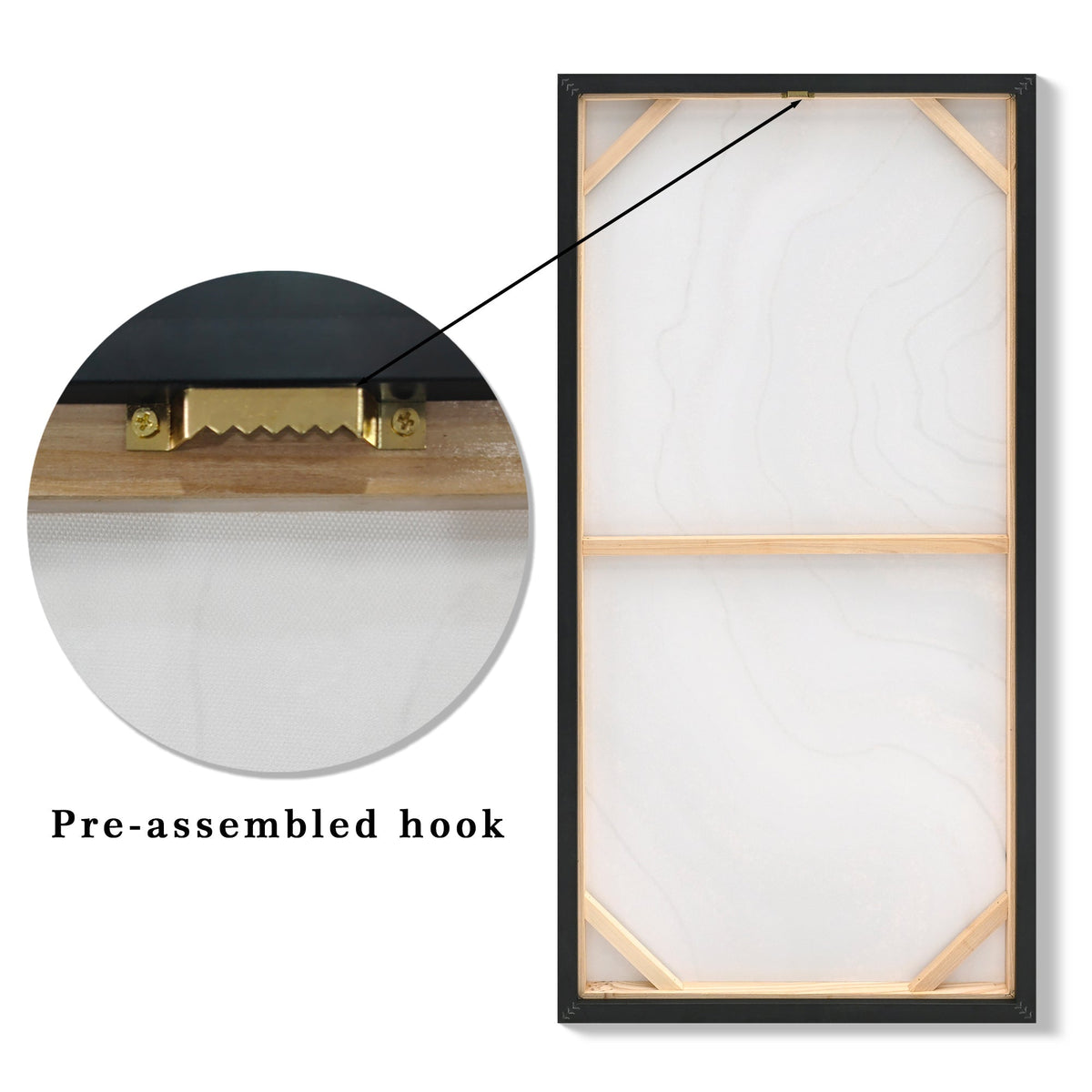 Black, Gray & Gold Canvas Wall Art with Hand-Painted Detailing