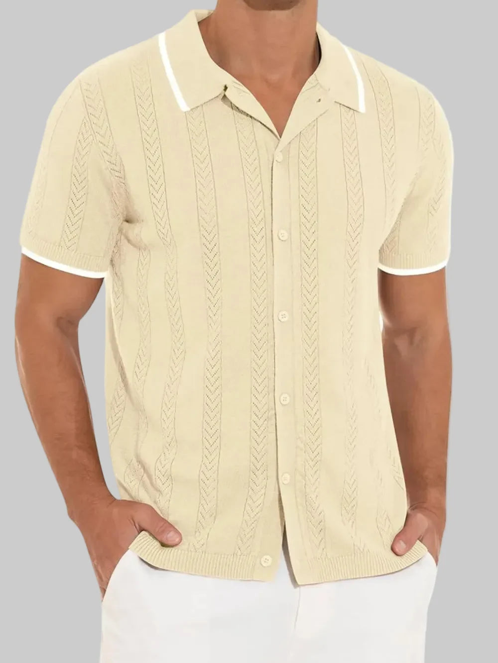 Men's Full Size Button-Down Short Sleeve Shirt