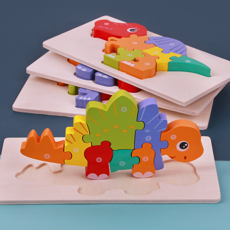 Wooden 3D Dinosaur Puzzle — Ages 4–6