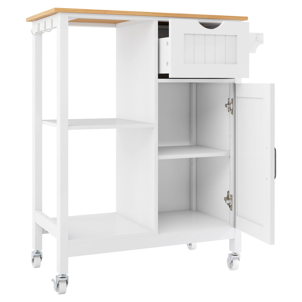 Kitchen Island Cart with Mobile Storage Cabinets
