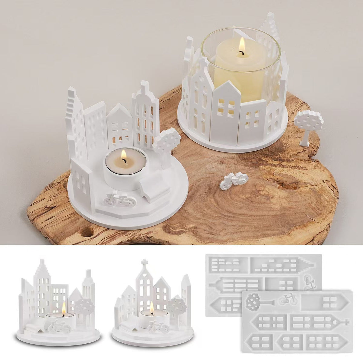 Round House Candle Holder Silicone Mold for DIY