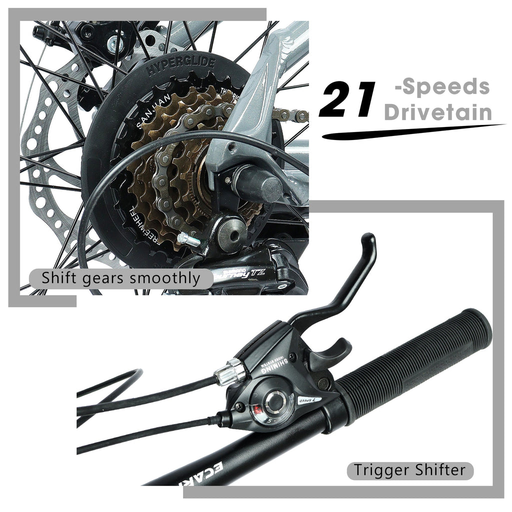 26 Inch All-Terrain Mountain Bike with Disc Brakes - Carbon Steel