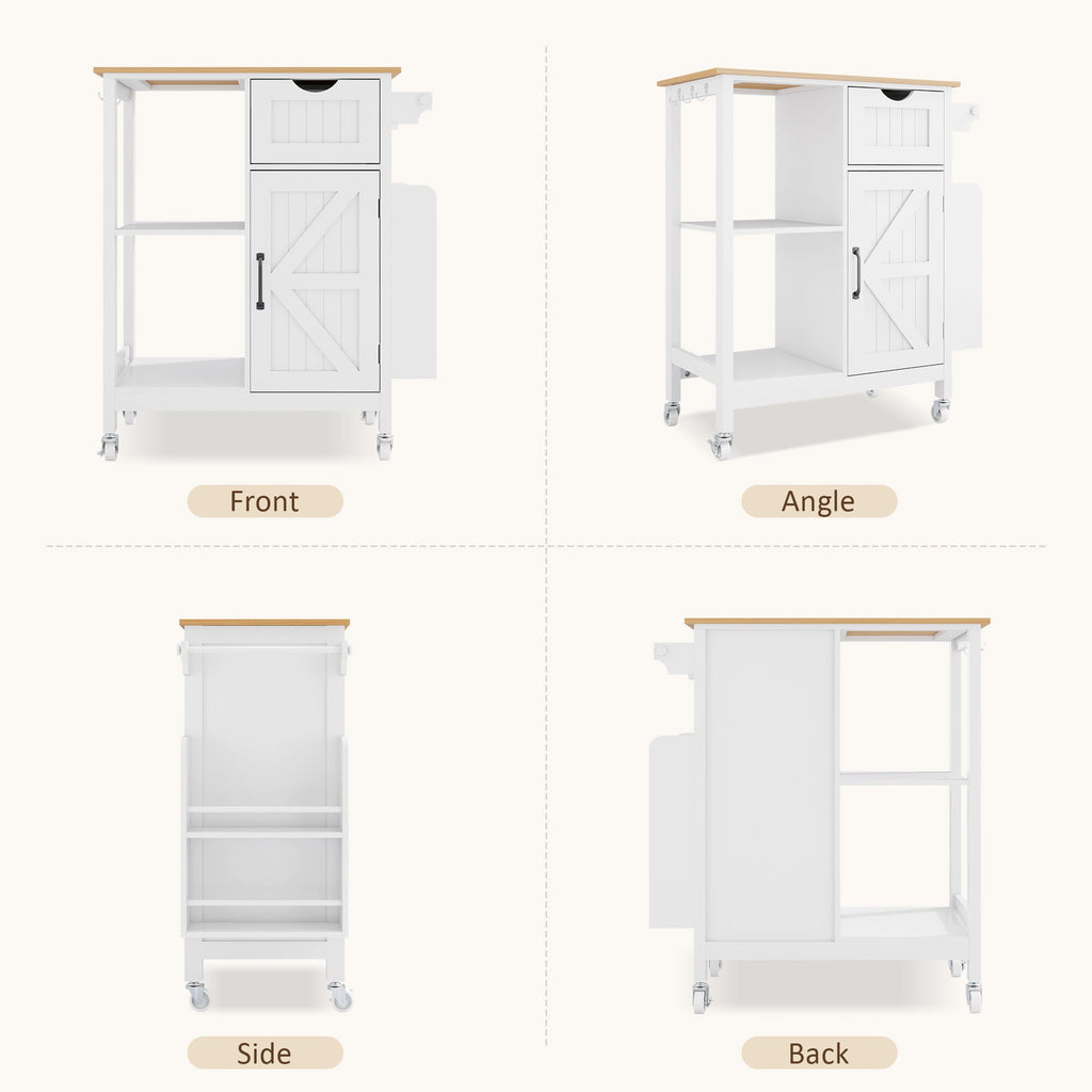 Kitchen Island Cart with Mobile Storage Cabinets