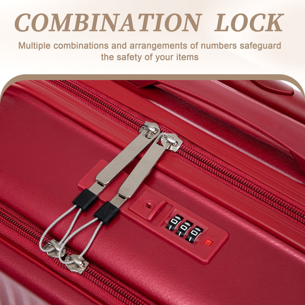14'/20' 2 pcs ABS Spinner Wheel Luggage Set with Combination Lock and Front Opening Design