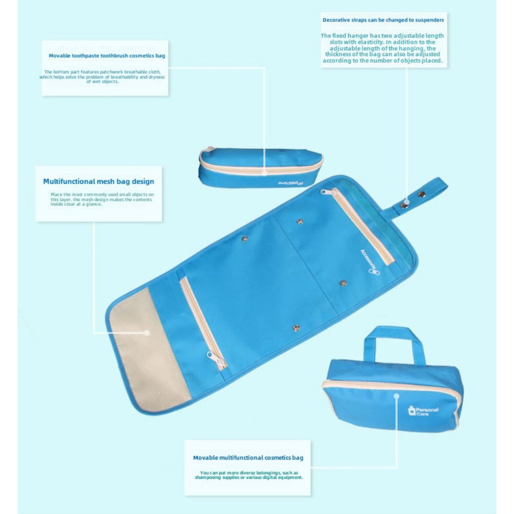 Outdoor Travel Toiletry Bags,Waterproof 3-in-1 Foldable Wash Bag, Makeup Hook Storage Bag, Toiletry Bag organizer,