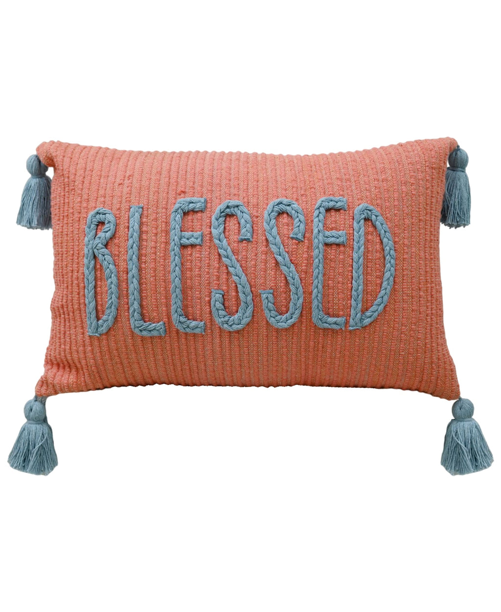Handwoven Braid Couching Decorative Pillow, 14"X24"