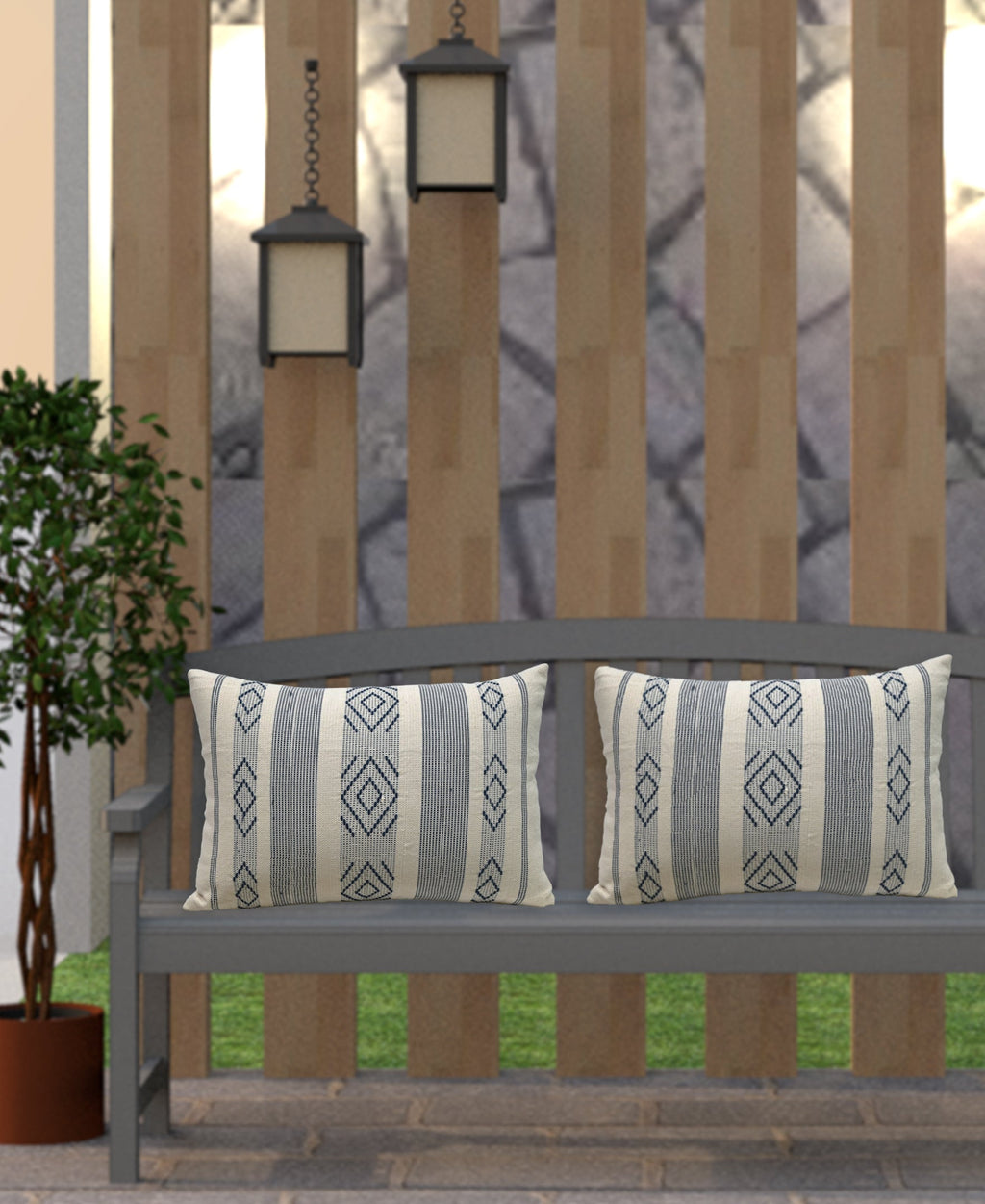Jacquard Woven Decorative Throw Pillow, 14''X 20"