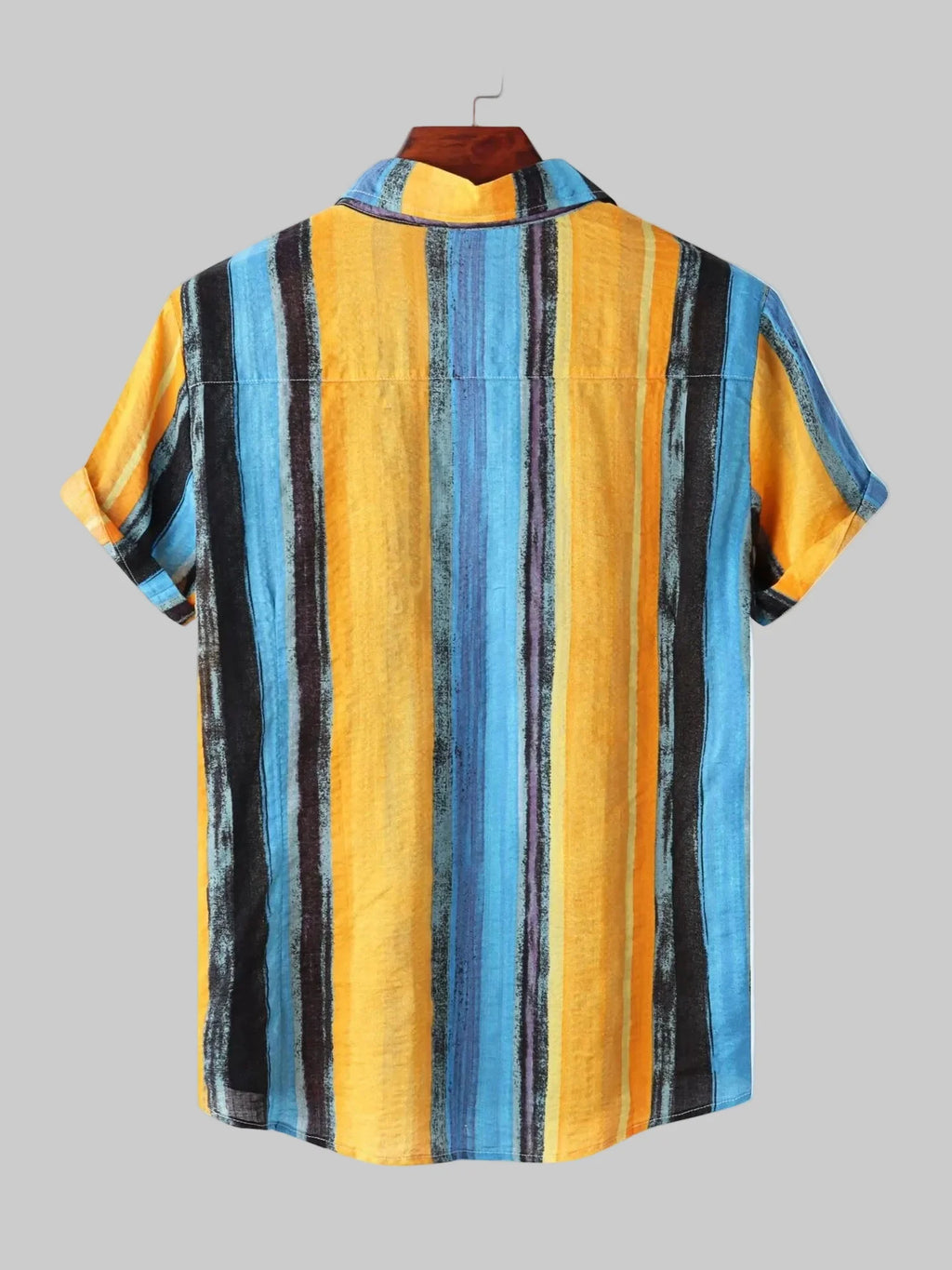 Men's Button Down Striped Collared Neck Shirt