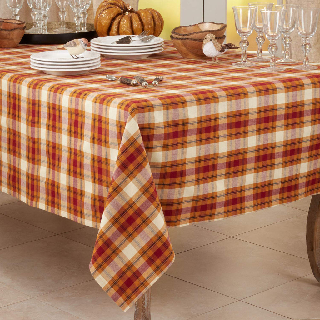Fennco Styles Harvest Plaid Table Linens — Napkins & Tablecloth