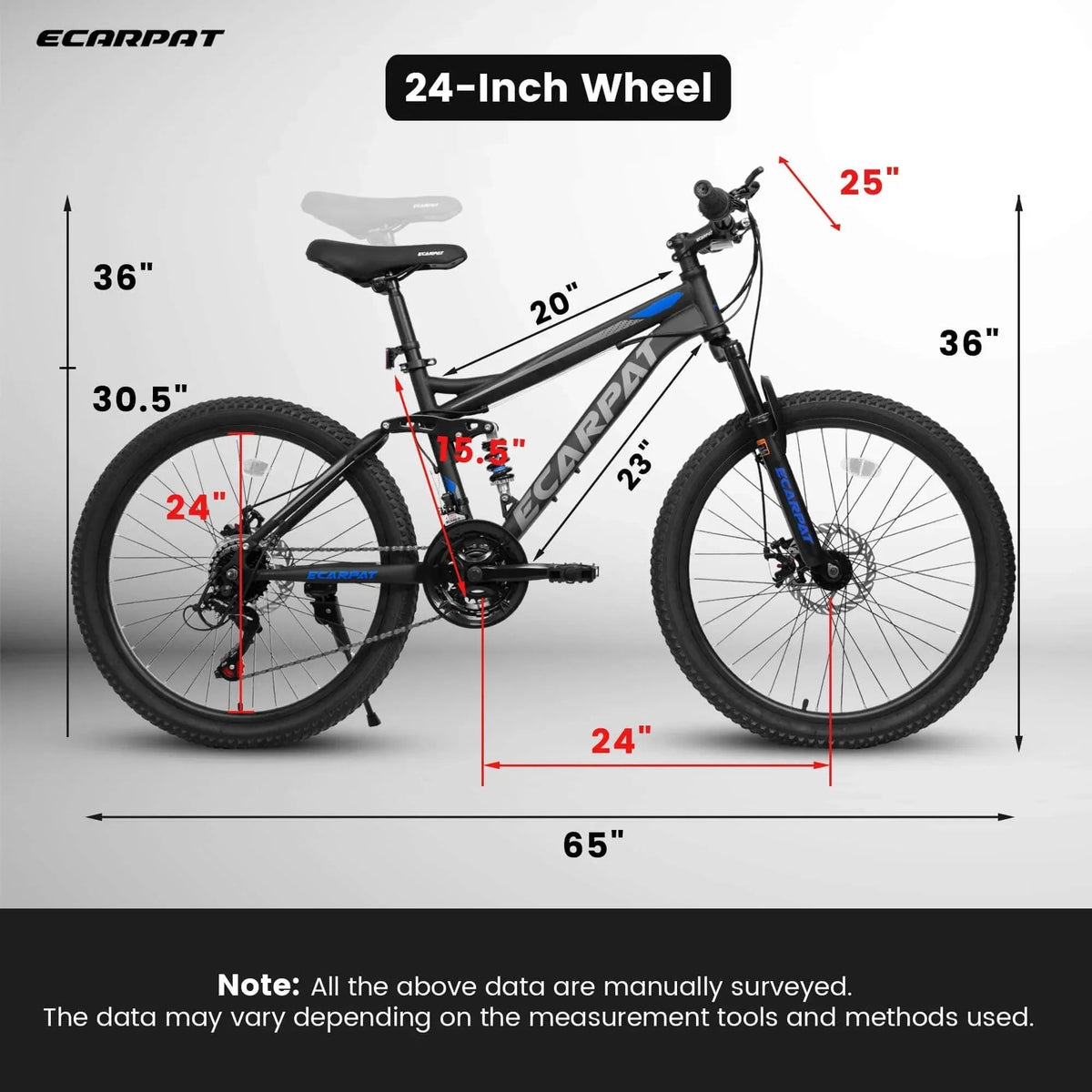 FlexRide™ 24 – 24" MTB Bike with Disc Brakes & 21-Speed Gears