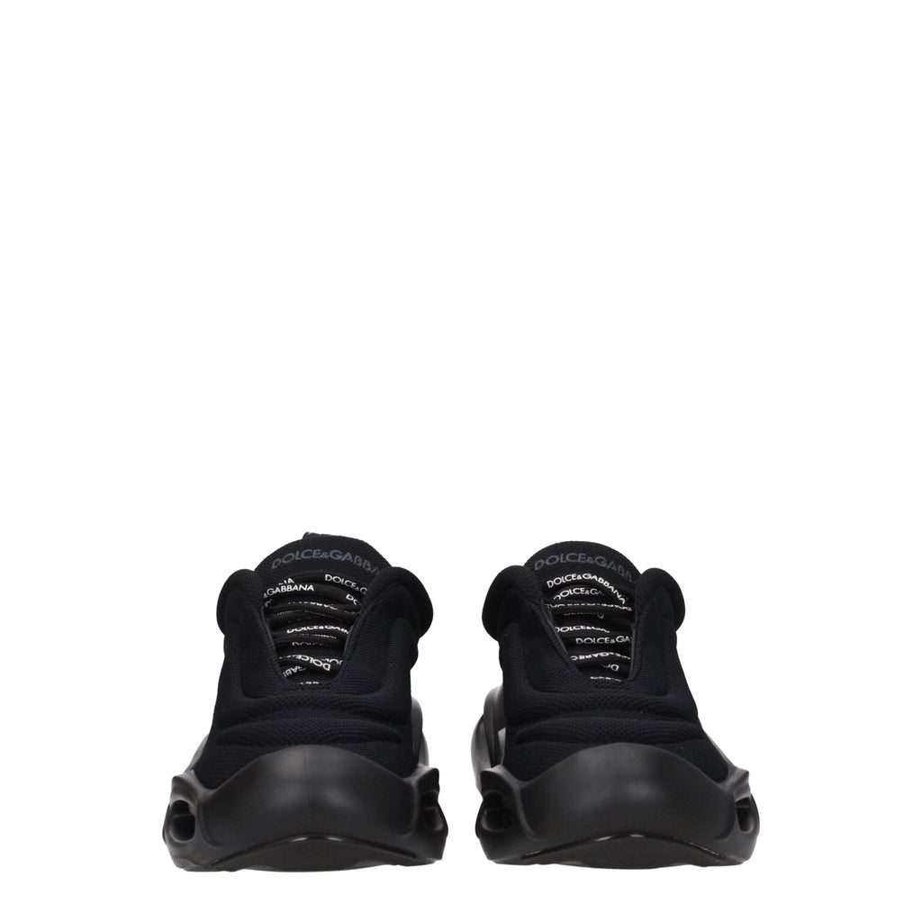 Dolce & Gabbana Black Fabric Chunky Sneakers