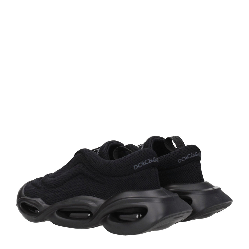 Dolce & Gabbana Black Fabric Chunky Sneakers