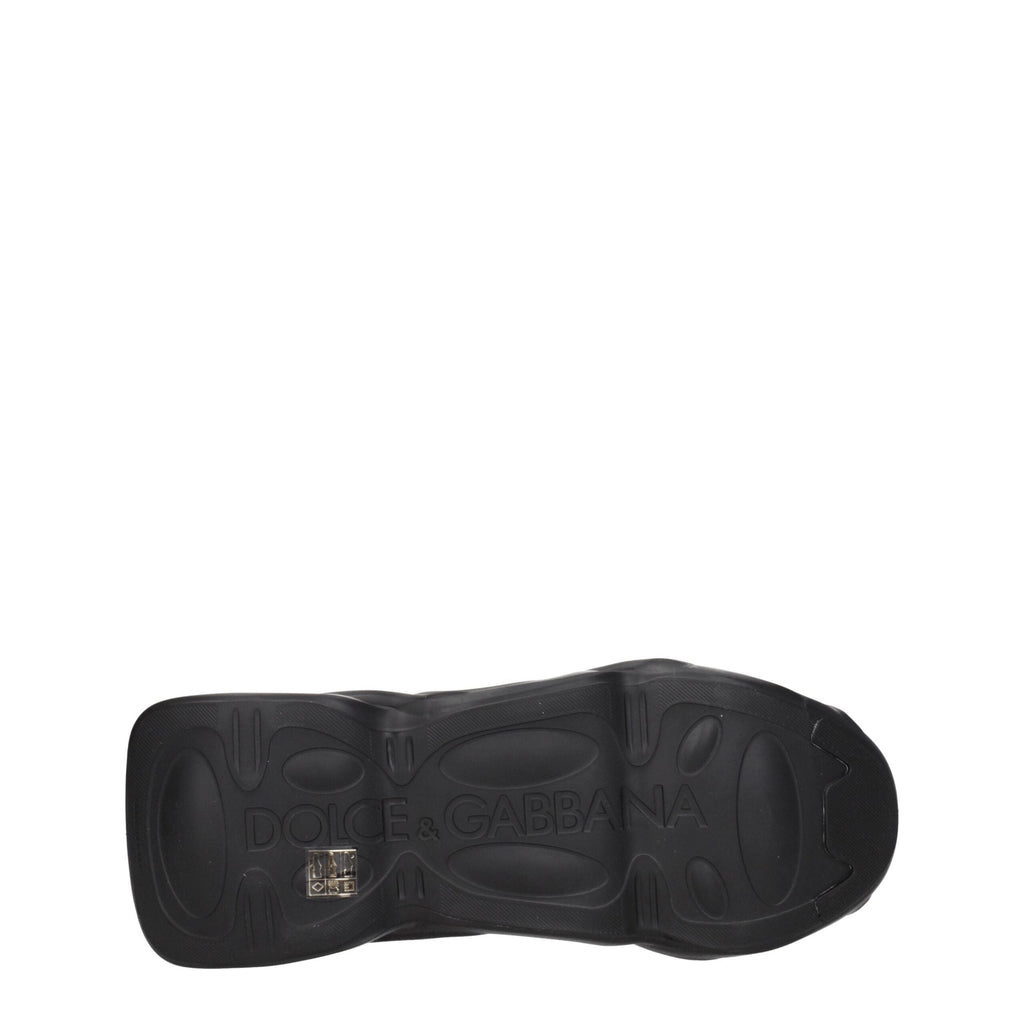 Dolce & Gabbana Black Fabric Chunky Sneakers
