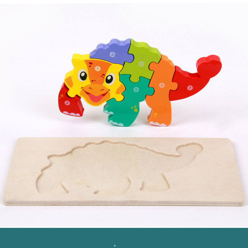 Wooden 3D Dinosaur Puzzle — Ages 4–6