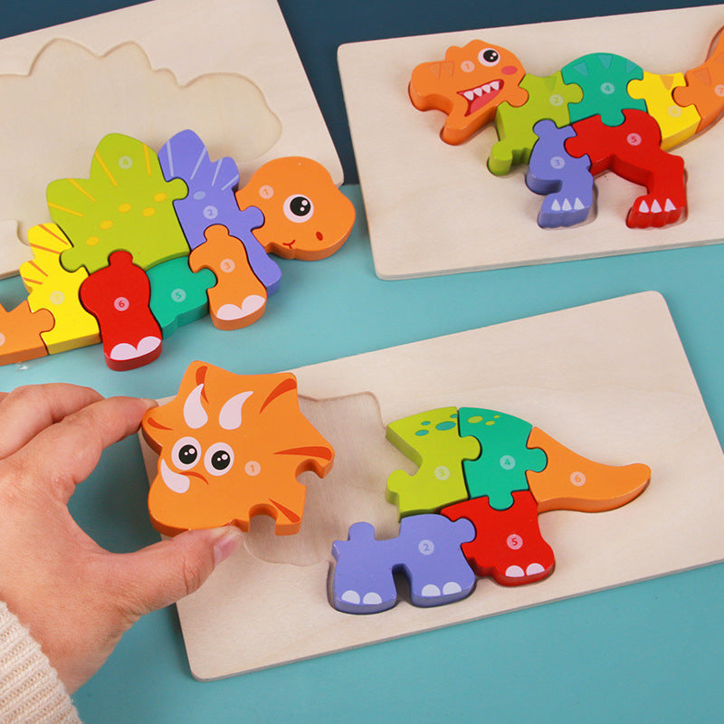 Wooden 3D Dinosaur Puzzle — Ages 4–6