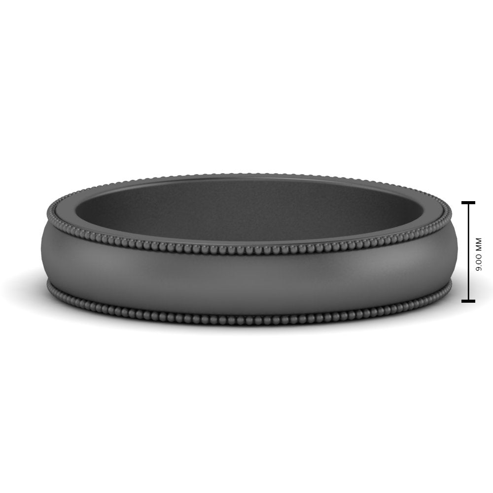Milgrain Matte Finish Mens Band
