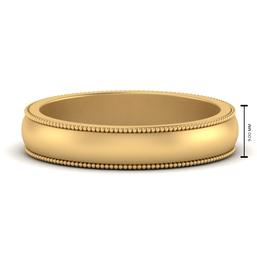Milgrain Matte Finish Mens Band