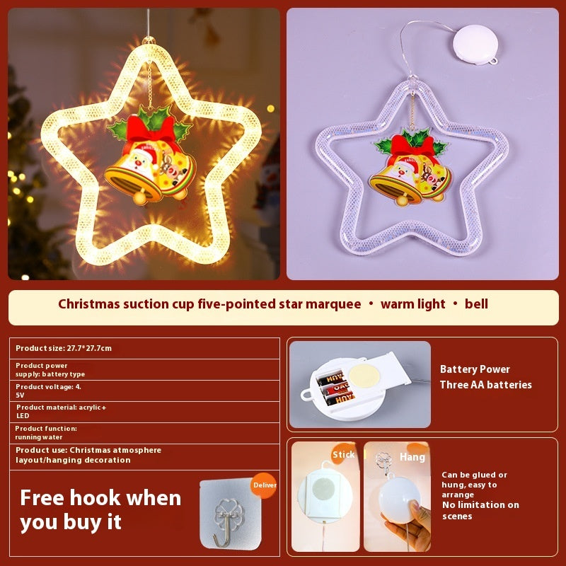 LED Christmas Star Pendant Window Door Decor