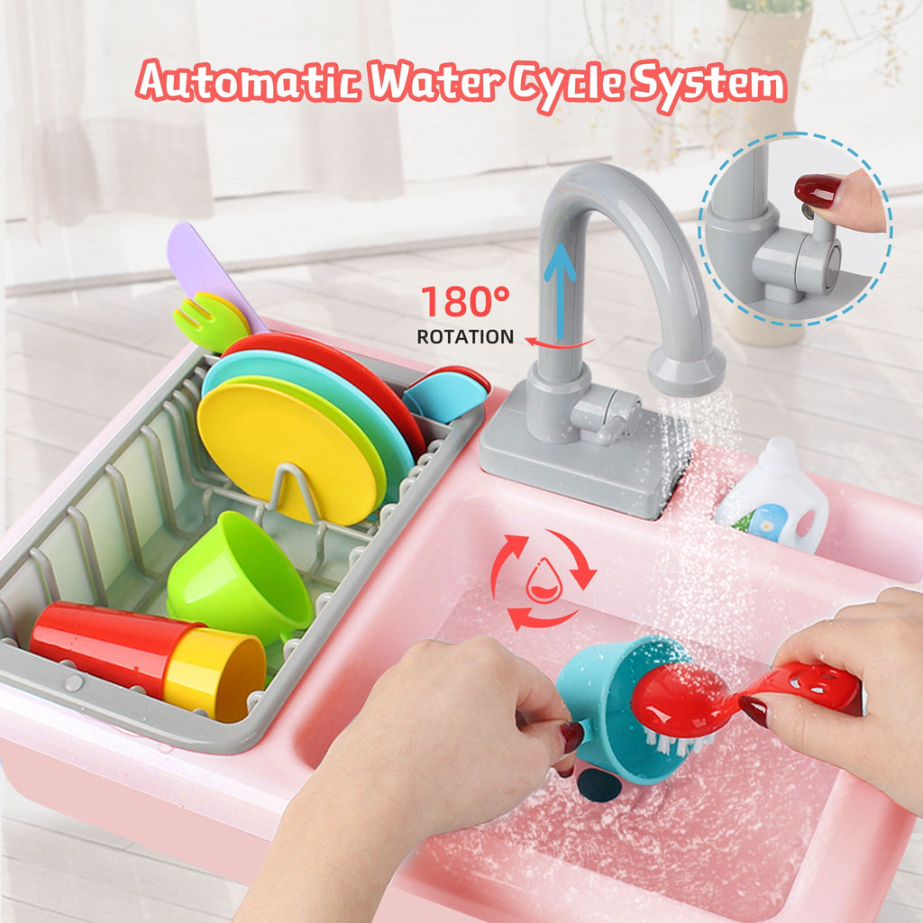 Kids Play Kitchen with Mud Kitchen Set & Water Play Toys – Green