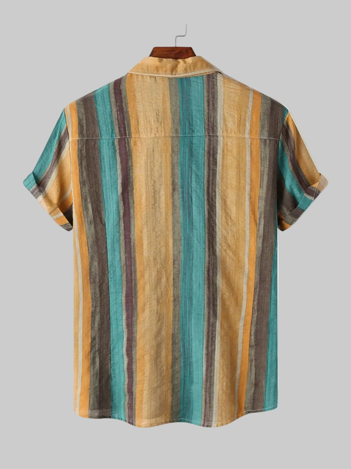 Men's Button Down Striped Collared Neck Shirt