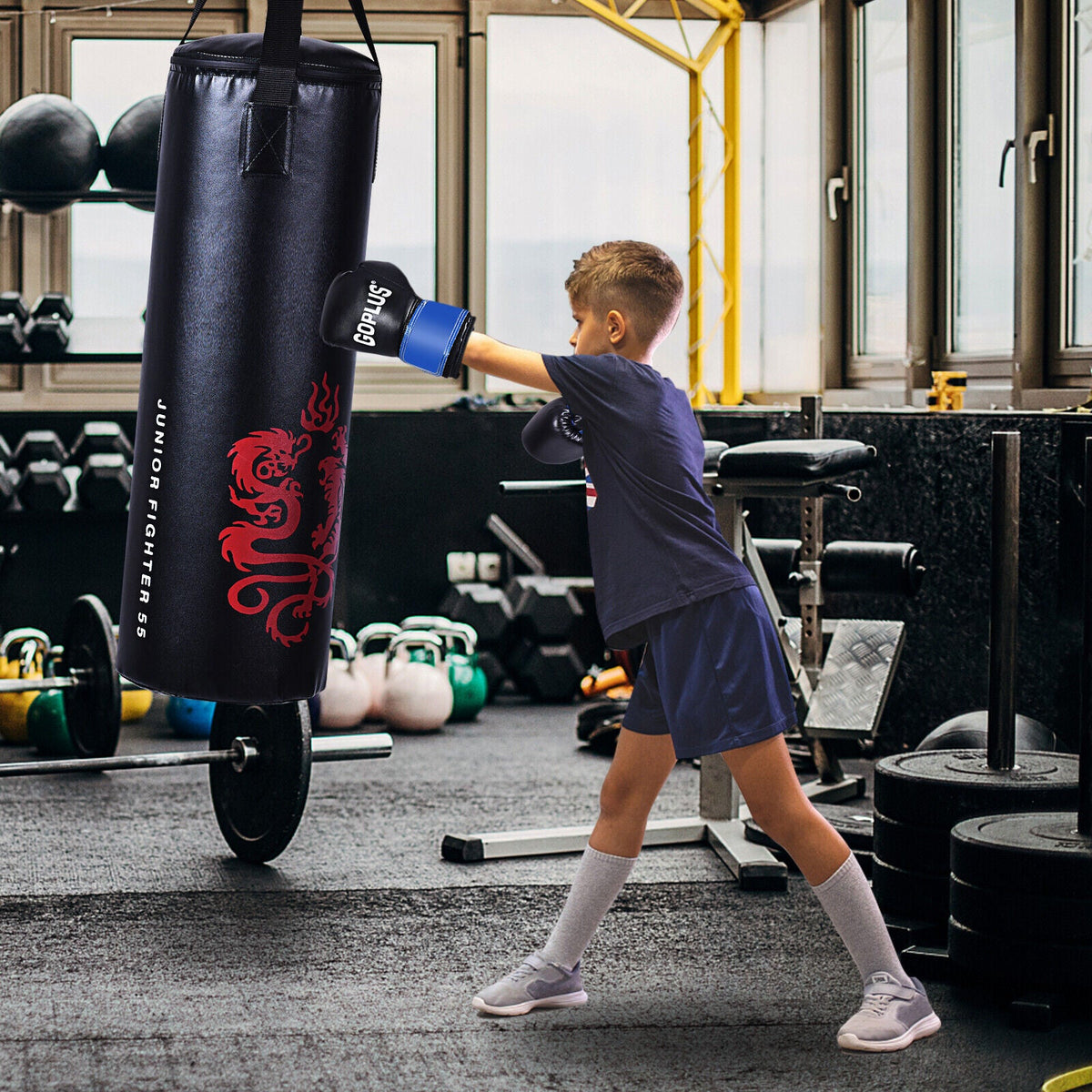 40 lb Punching Bag Set with Gloves, Jump Rope, Hook & Carry Bag