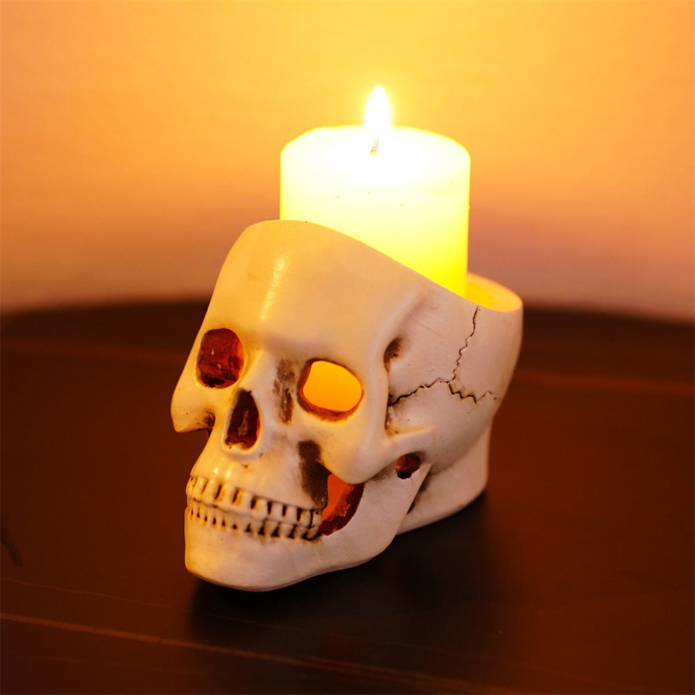 Hollow skull candle holder desktop storage ornament