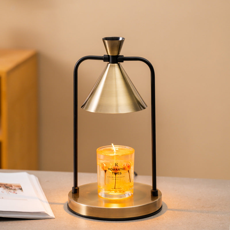 Aromatherapy desktop retro melting candle simple desk lamp bedroom dimmable melting wax lamp iron art fragrance night light