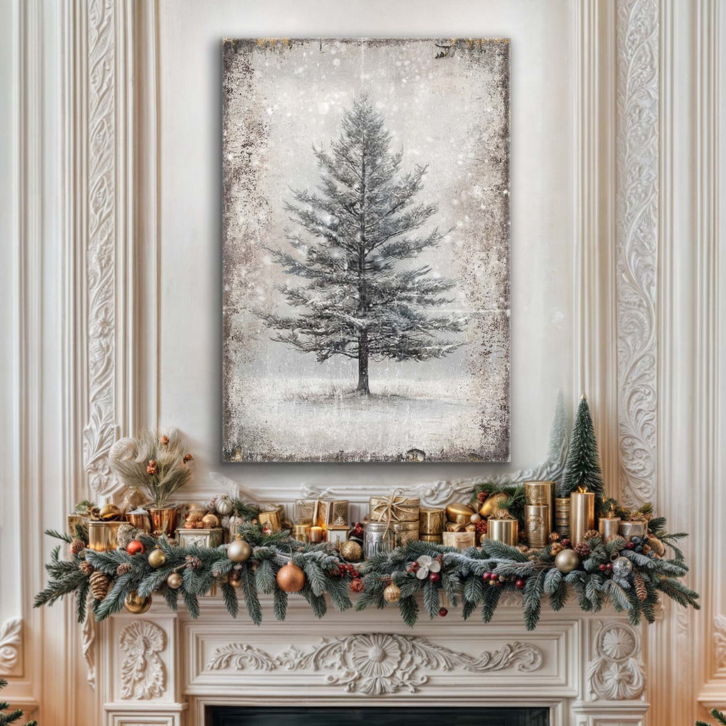 Vintage Christmas Tree Wall Art VI