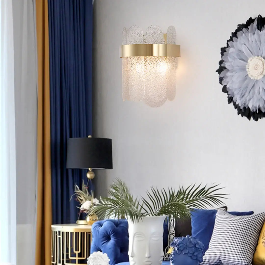 Gold Oval Glass Wall Lamp