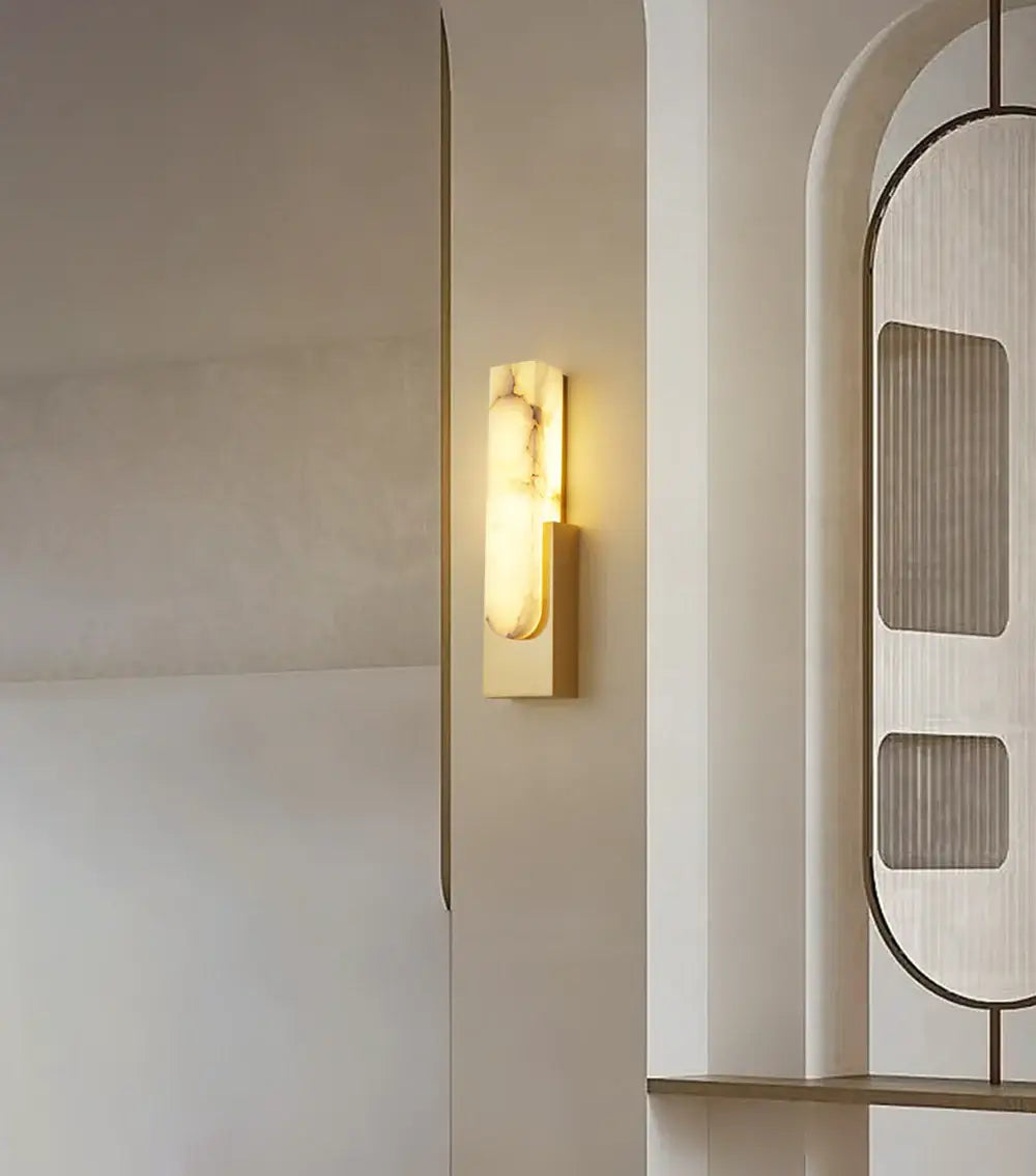 Agatha Alabaster Copper Wall Lamp