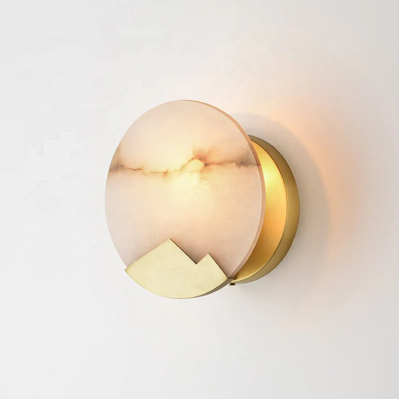Alabaster Brass Wall Light
