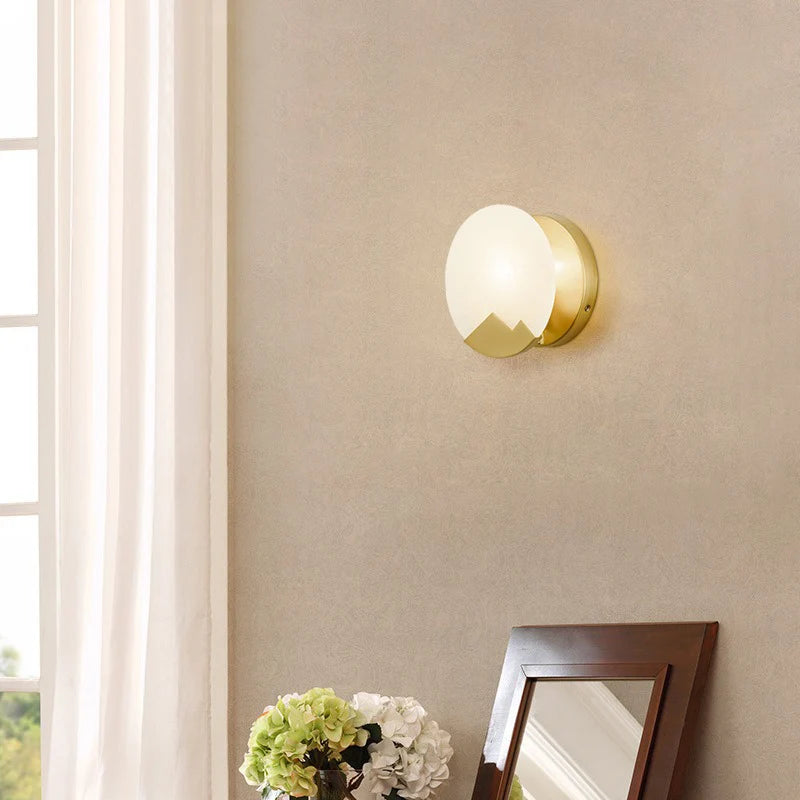Alabaster Brass Wall Light
