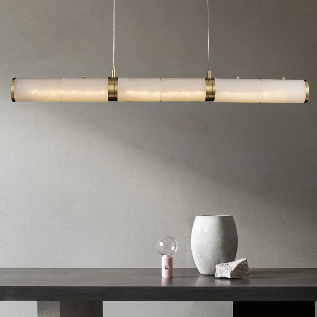 Alabaster Pillar Linear Chandelier