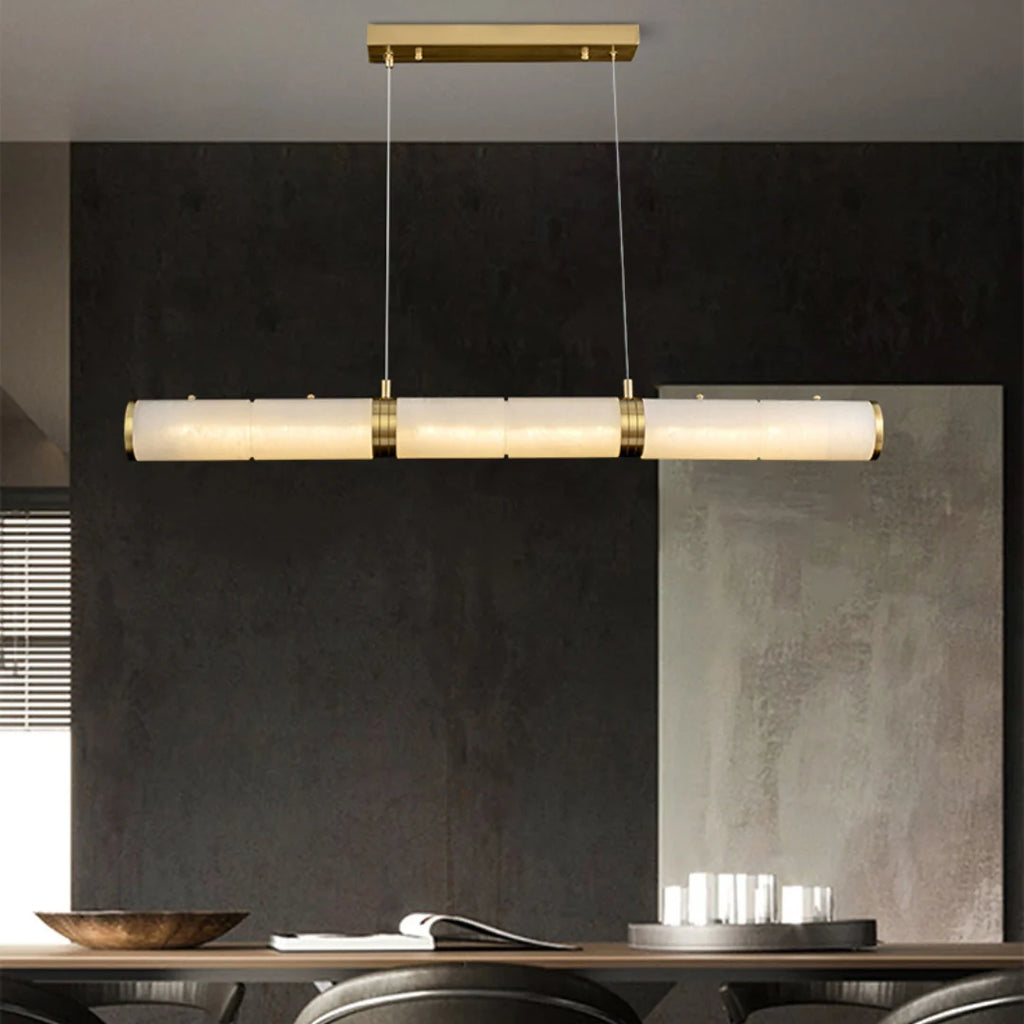 Alabaster Pillar Linear Chandelier