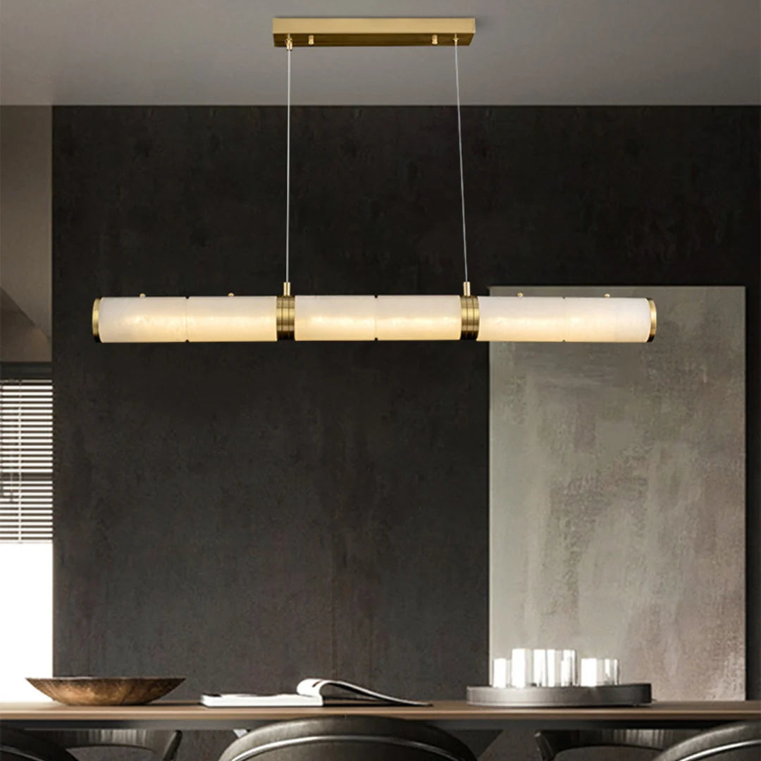 Alabaster Pillar Linear Chandelier