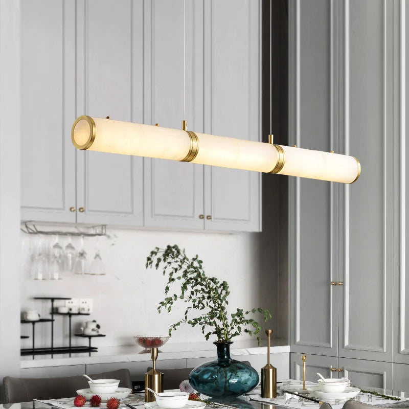 Alabaster Pillar Linear Chandelier