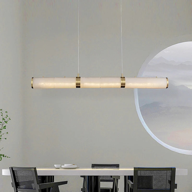 Alabaster Pillar Linear Chandelier