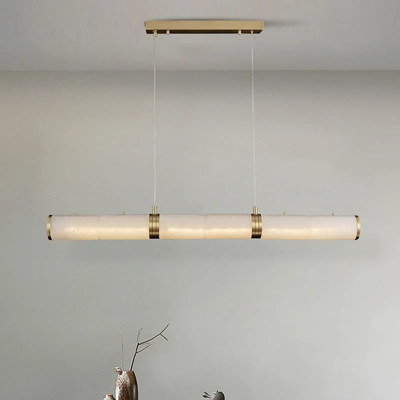 Alabaster Pillar Linear Chandelier